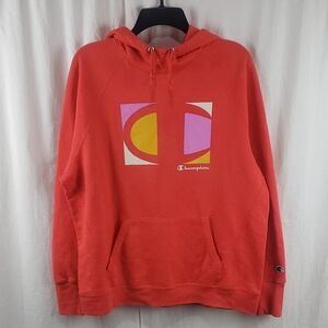Champion Orange Women's XL Fleece Lined Hoodie